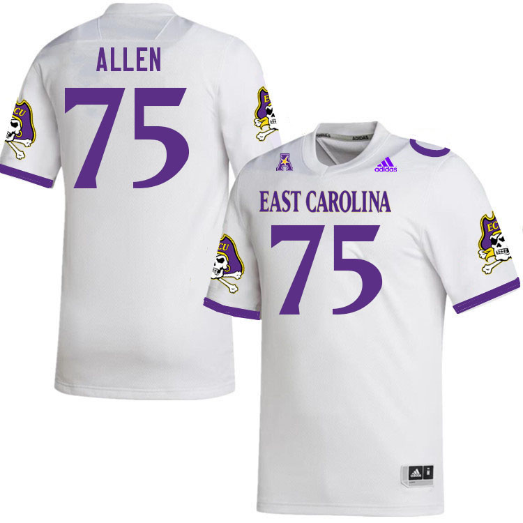 Men #75 Omari Allen ECU Pirates 2023 College Football Jerseys Stitched-White